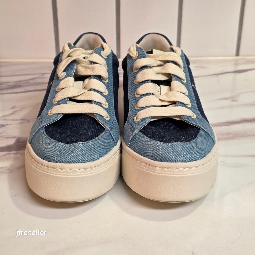 Cole Haan Grandpro Max Platform Blue Denim Platform Sneakers W31646 Womens 9B